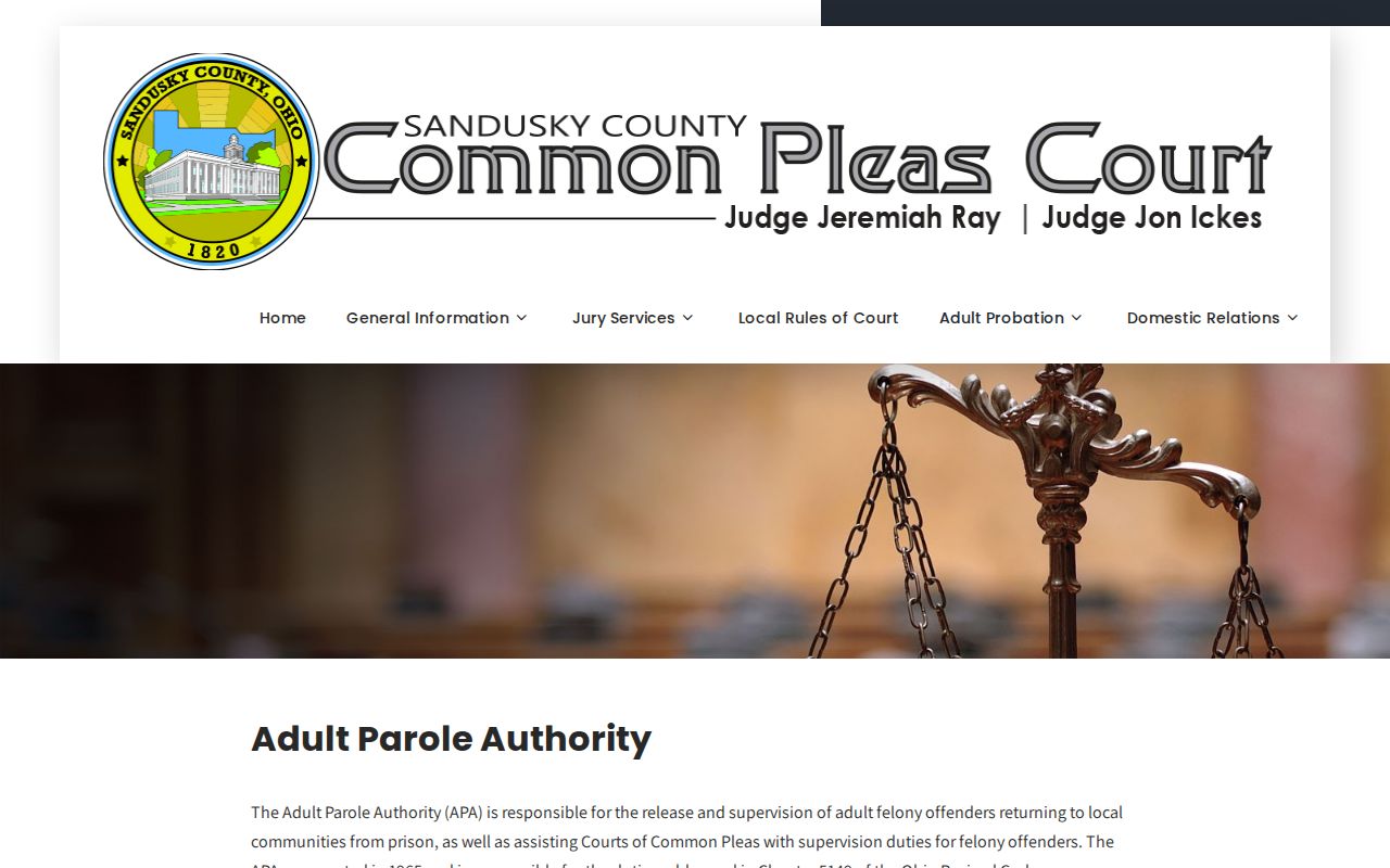 Sandusky County parole and probation office information